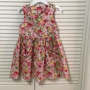 Laura Ashley Dress w/ Pockets Roses 3 Years Cotton